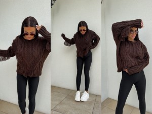 Sweter INDIANA – czekoladowy by me 