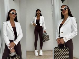 Marynarka dresowa SLIM – ecru by me    