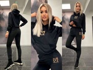 Komplet milano welur  czarny 