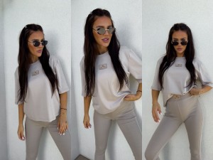 T-SHIRT COTTON – taupe by me 