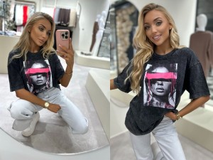 Dekatyzowany t-shirt LOCK – czarny by me 