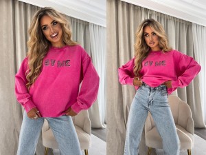 Dekatyzowana bluza POWER – różowa by me 