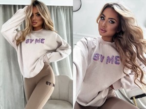 Dekatyzowana bluza POWER – jasny beż by me 