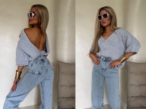 Kardigan ROYAL – chłodny błękit by me 