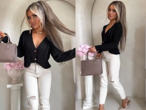 Sweter WOOD – czarny by me 