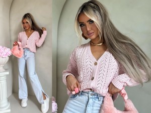 Sweter WOOD – jasny róż by me 