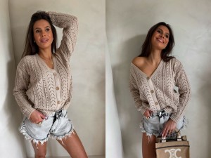 Sweter WOOD – beżowy by me 