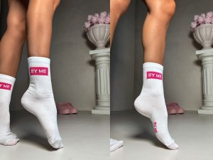 Skarpetki GUESSY – biało-różowe by me 