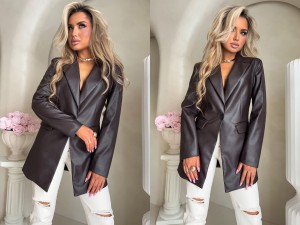 Marynarka LONG woskowana – czekoladowa by me 