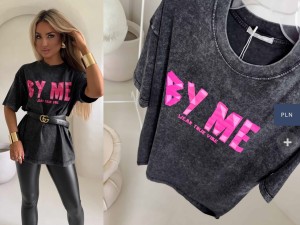 Dekatyzowany t-shirt BALEN – czarny by me 