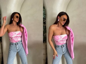 Top MAVEN print dior – jasny róż by me 