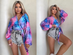 Bluzka KAIRA print pantera – pink by me 