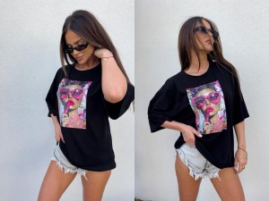 T-shirt PINK – czarny by me 