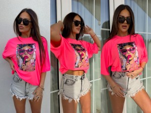 T-shirt PINK – neon róż by me 