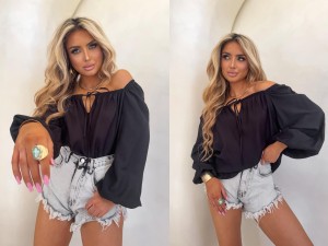 Bluzka LAURA – czarna by me 