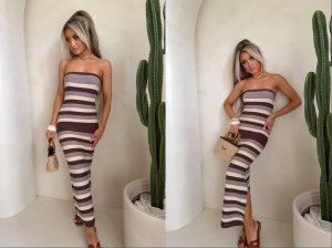 Sukienka SPAIN pasy – czekoladowe by me 