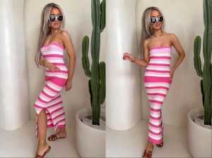 Sukienka SPAIN pasy – różowe by me 