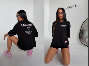 Tshirt LABEL czarny La Manuel 