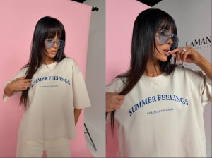 Tshirt SUMMER beż La Manuel 