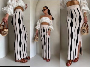 Spódnica APULIA – beżowo-czarna by me