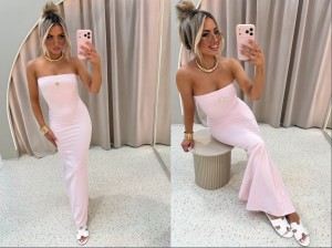 Sukienka classy La monne  różowa 