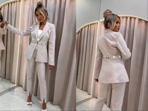 Komplet ELISABETT La Monne  beżowy 