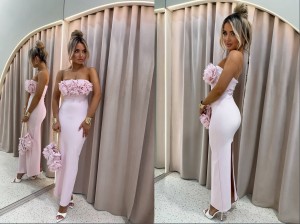 Sukienka ROSE La monne z torebką różowa 