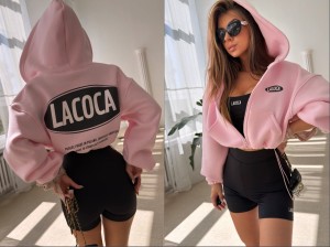 Bluza Comfy fit zip hoodie La coca różowa pre-order 