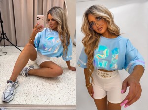T-shirt GLAM La monne  baby blue 