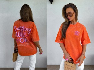 Dekatyzowany t-shirt WILL BE OK – pomarańczowy by me 