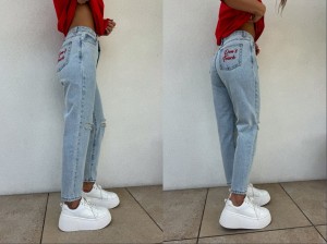 Jeansy MOM FIT DON’T TOUCH – jeansowe by me 