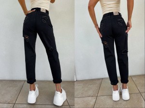 Jeansy MOM FIT PREMIUM – czarne by me 