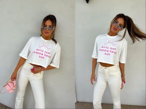 T-shirt HAVE SUN – ecru by me 