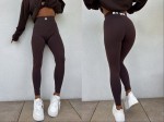 Legginsy GYM White Logo – czekoladowe by me 