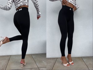 Legginsy GYM White Logo – czarne by me