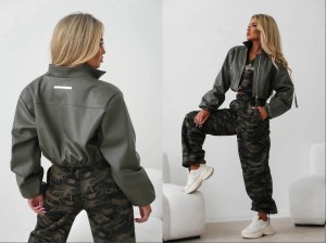 Kurtka lumi eko skóra La monne  khaki