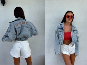 Kurtka jeansowa SHAPE by me niebieska 