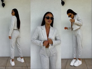 Marynarka dresowa SLIM – szara melange by me 