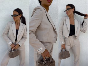 Marynarka dresowa SLIM – jasny beż by me 