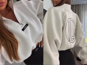 Bluza logotype ZIP La coca  śmietana 