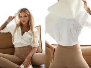 Bluza EMBLEM HOODIE La monne zip śmietana 