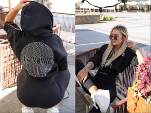 Bluza EMBLEM HOODIE La monne zip czarna 