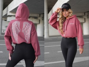 Bluza SERAPH  HOODIE ZIP La monne  malinowa 