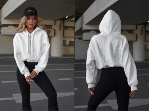 Bluza SERAPH  HOODIE ZIP La monne  śmietana 