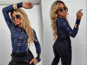Bluzka LINDA MIU – chabrowa by me 