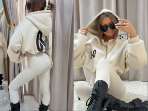Bluza SHINE GRIL suwak Mia Maison  beżowa