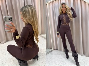 Kombinezon lace Rób La monne  czekolada 