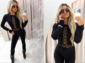 Kombinezon lace Rób La monne czarny