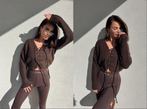 Sweter SUNNY AUTUMN – czekoladowy by me 